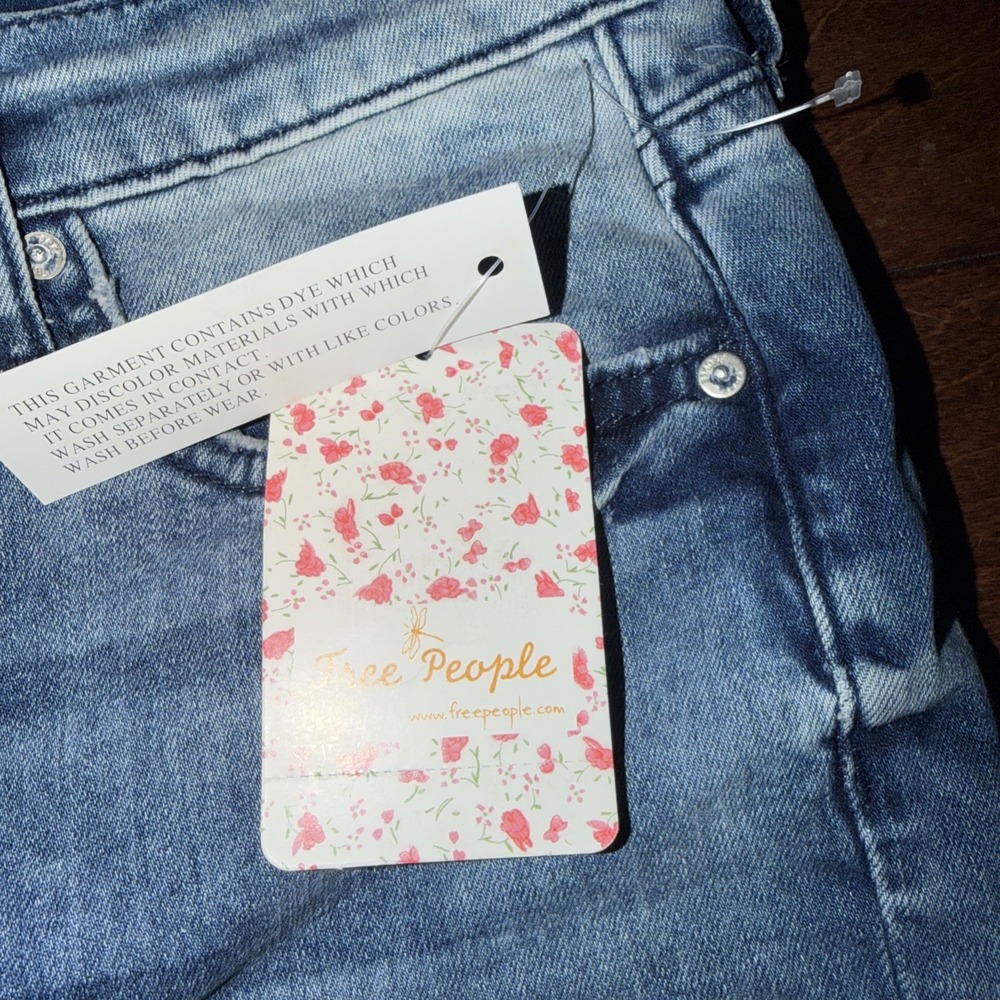 Free People Jeans Women's Size 30 Turquoise Skinny Leg Denim 61855-16515125 NWT - Picture 6 of 8